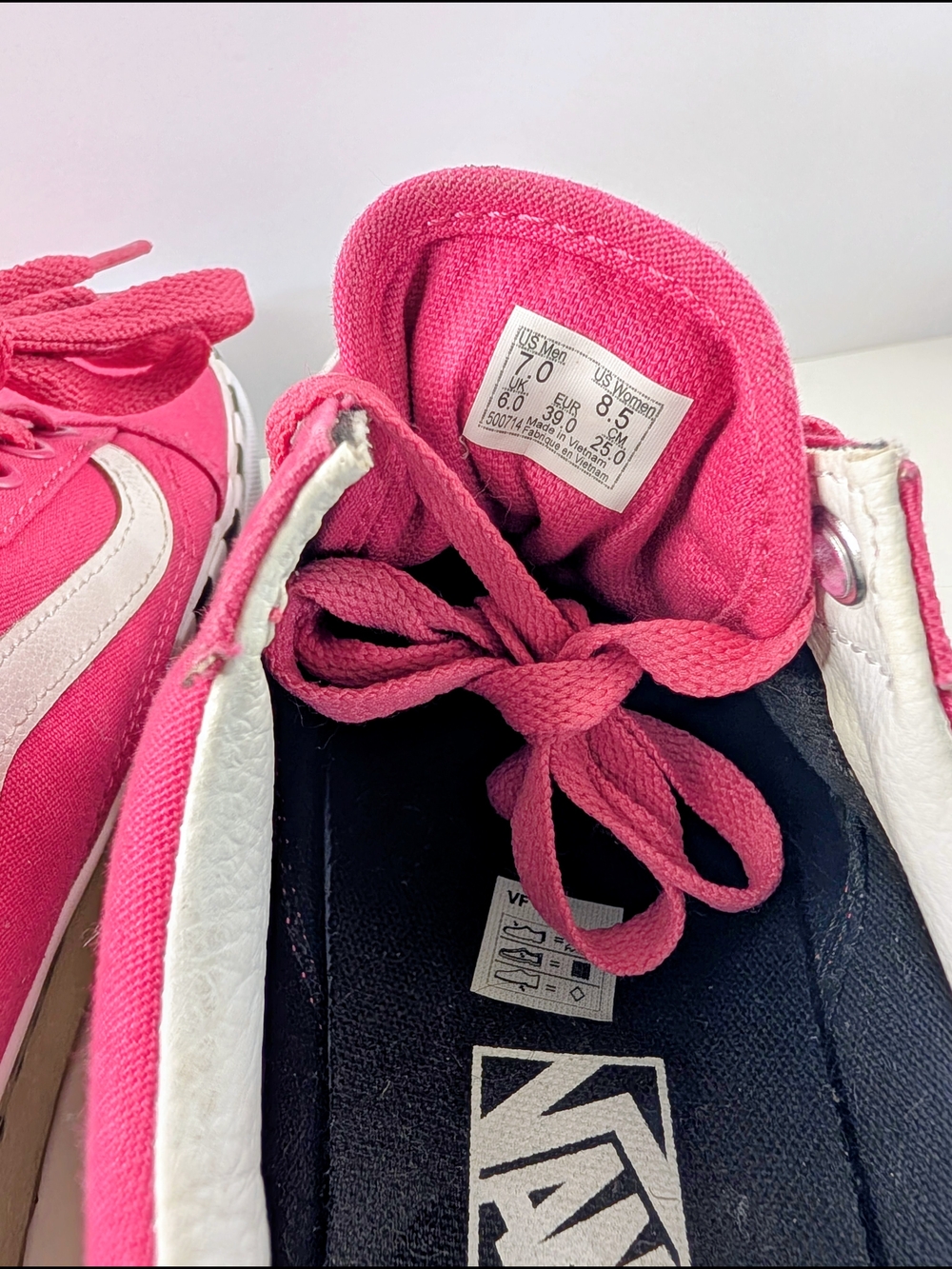 Vans Old Skool Stacked Logo Platform Pink Sneakers Women’s 8.5 - Picture 5 of 7